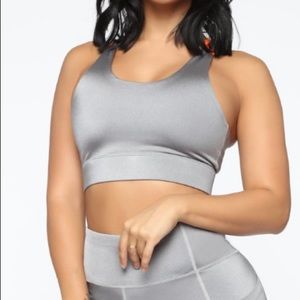 GREY Fashion Nova Sports Bra Top